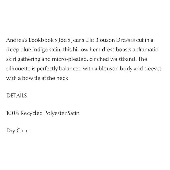 Andrea’s Lookbook X Joe’s Jeans Navy Elle Blouson MIDI Dress Sz Medium - Picture 13 of 14